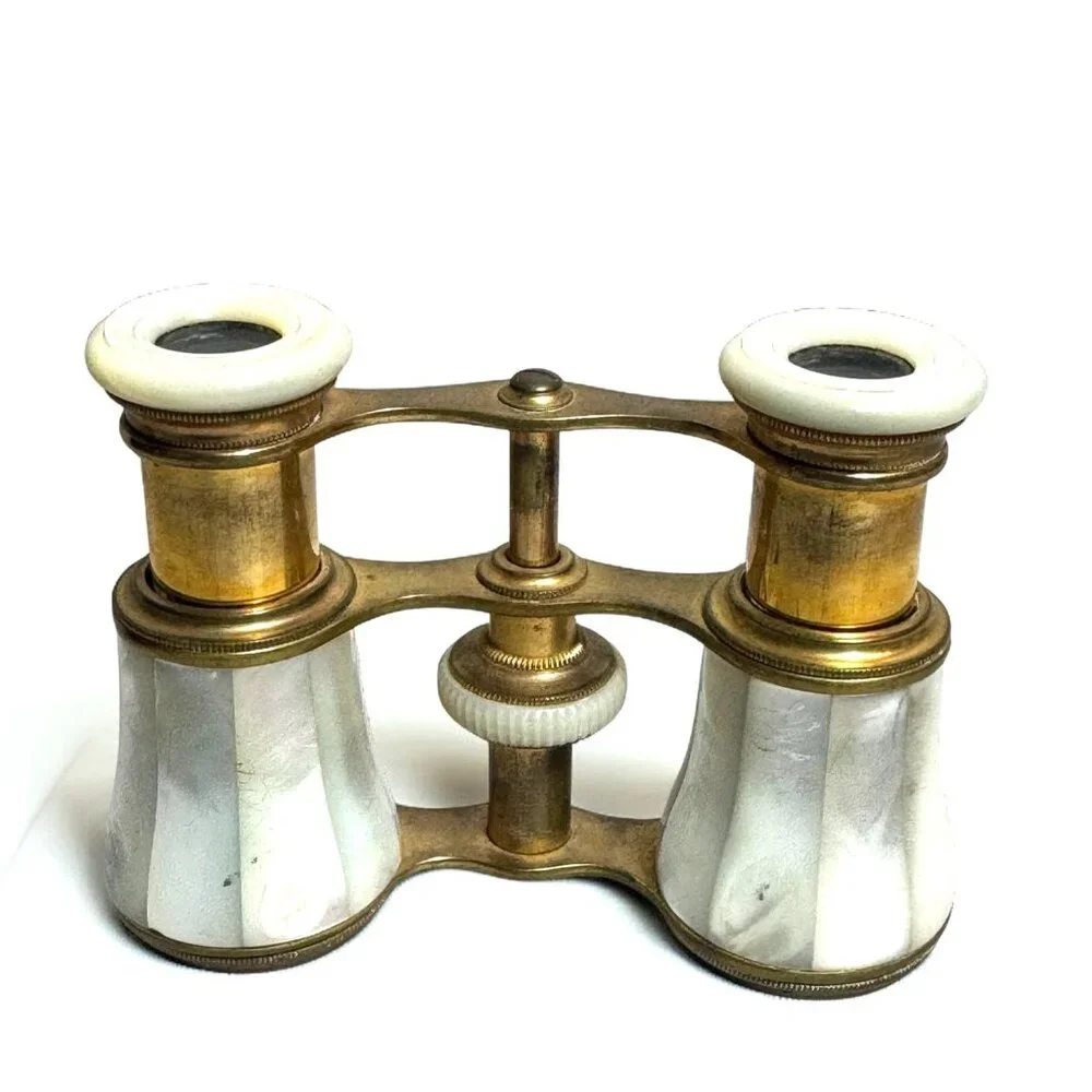 Antique Mother-Of-Pearl & Brass Opera Glasses Binoculars